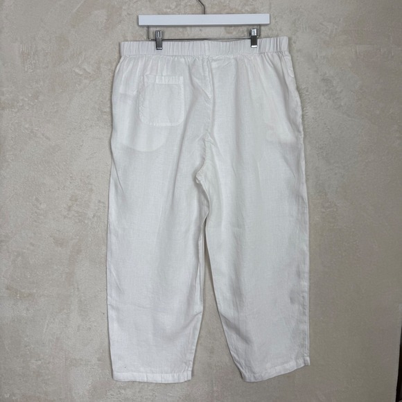 Quince Womens XL White 100% European Linen Wide Leg Breathable Natural Fibers - Picture 2 of 9